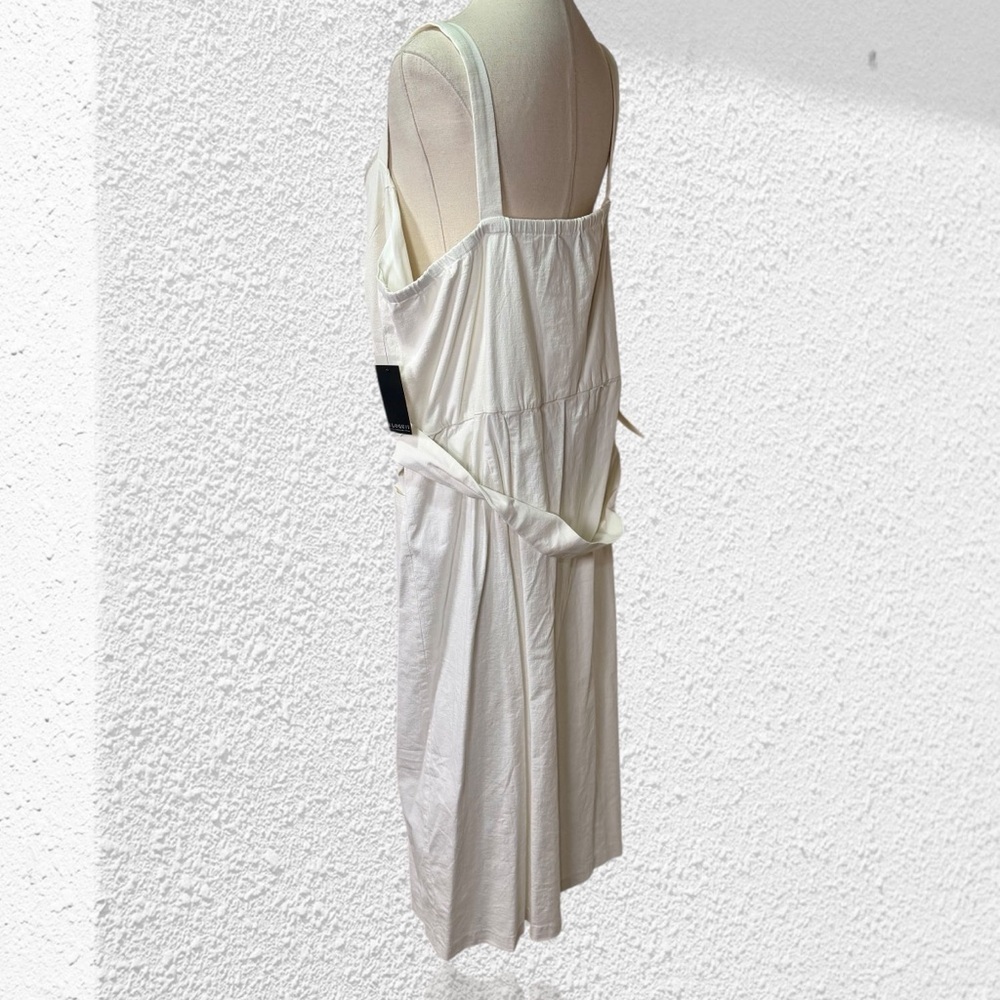 Eloquii White Midi Dress with Tortoiseshell Buttons and Belt - Picture 11 of 13